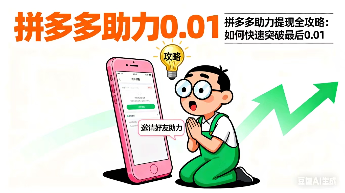 新手必看！拼多多助力“天天领现金”最强攻略，3天到手！