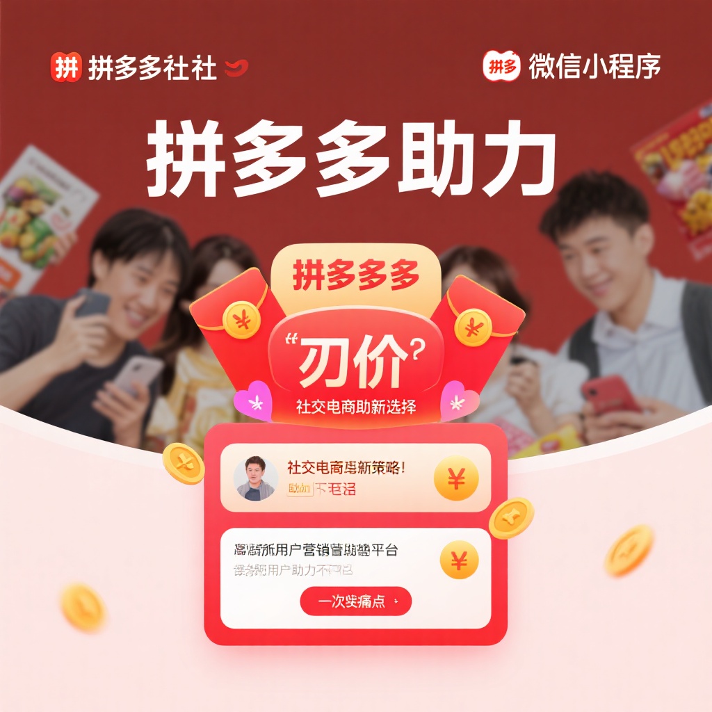 拼多多助力神器 真人互助秒到账 砍价不再难