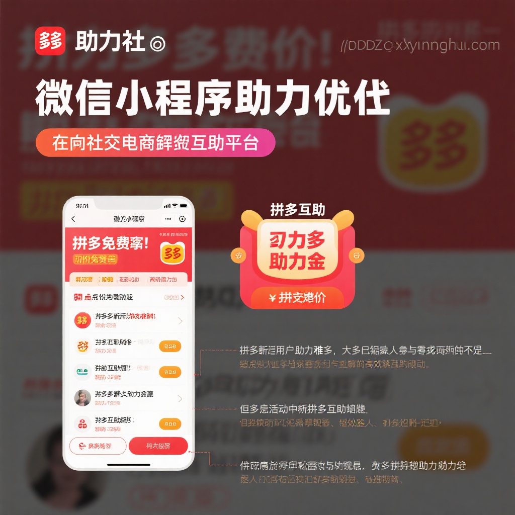 微信小程序助力社 拼多多互助神器真人助力轻松砍价