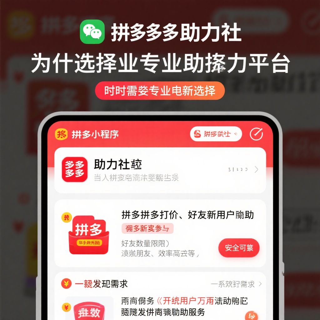 微信小程序助力社 拼多多砍价互助神器 真人助力高效安全