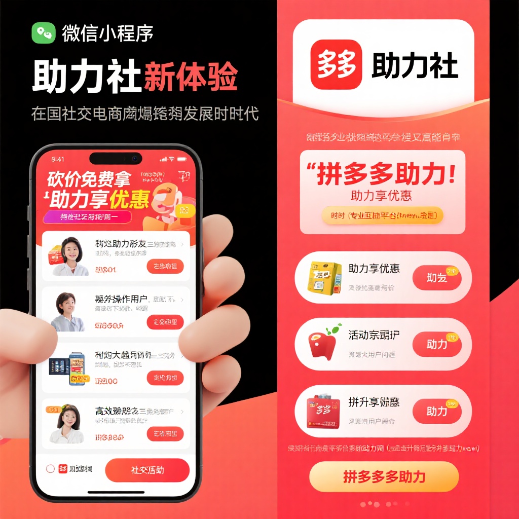 微信小程序助力社拼多多互助新体验高效获取助力提升用户体验