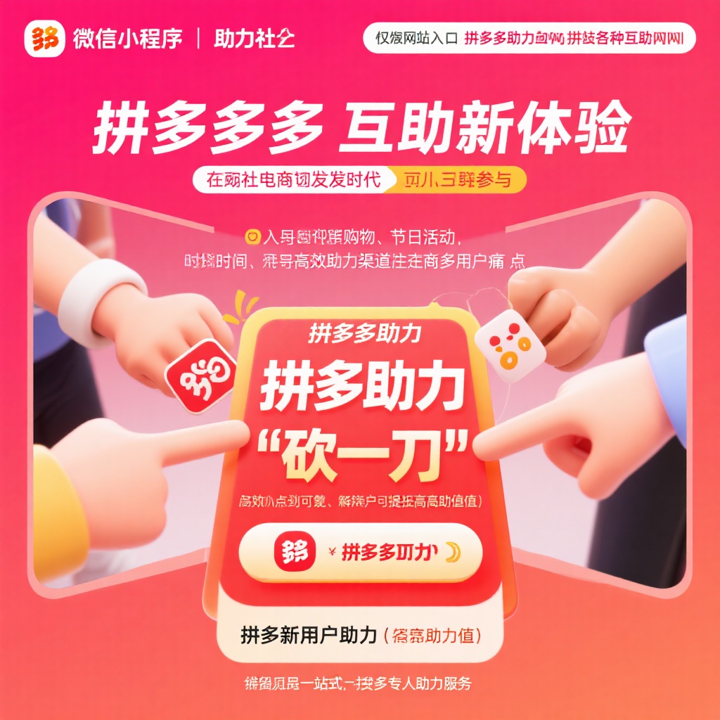 微信小程序助力社拼多多真人互助新体验高效砍价必备神器