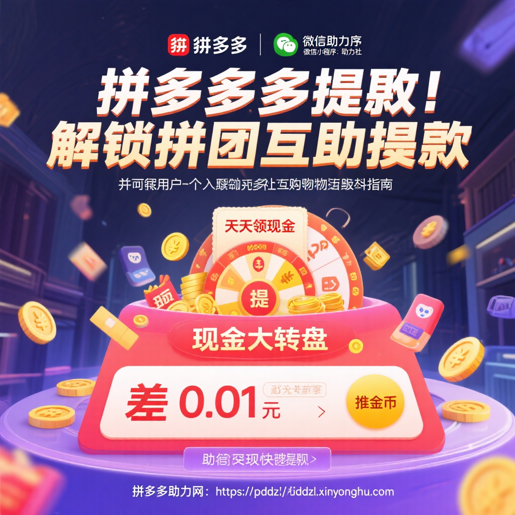 拼多多提现终极指南快速互助突破01元瓶颈