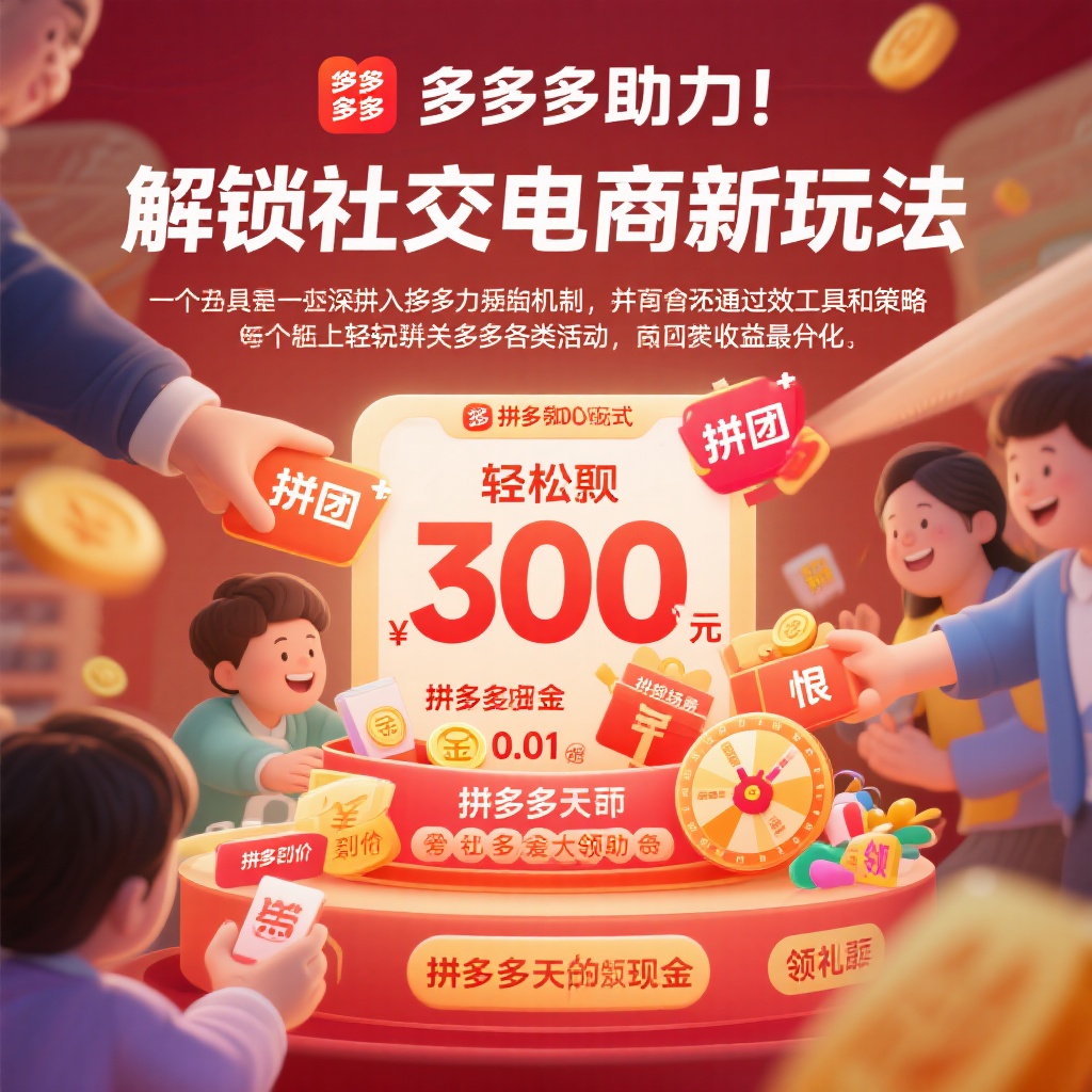 拼多多助力攻略轻松提现300元社交电商新玩法