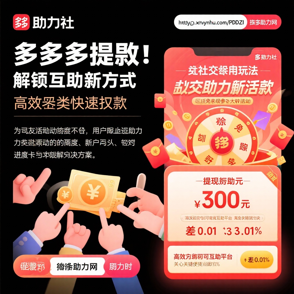 拼多多提现互助新方式高效助力快速到账