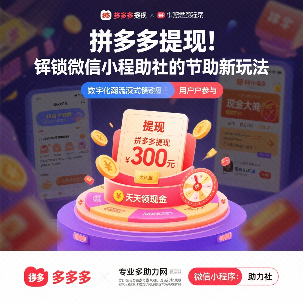拼多多提现攻略微信小程序助力社互助新玩法