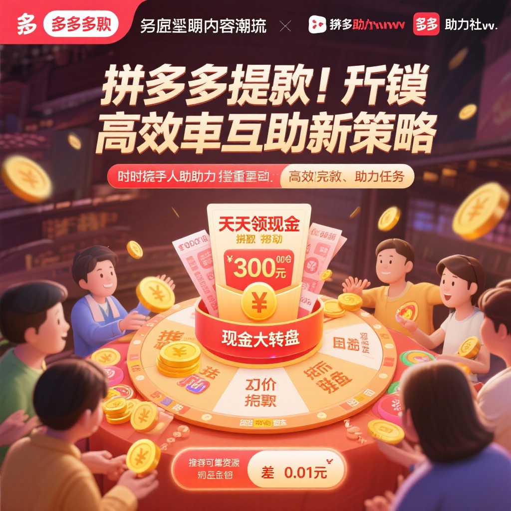 拼多多提现高效互助新策略真人助力轻松领现金