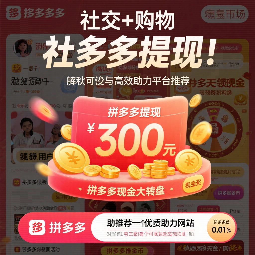 拼多多提现300元秘诀高效助力平台推荐轻松赢现金