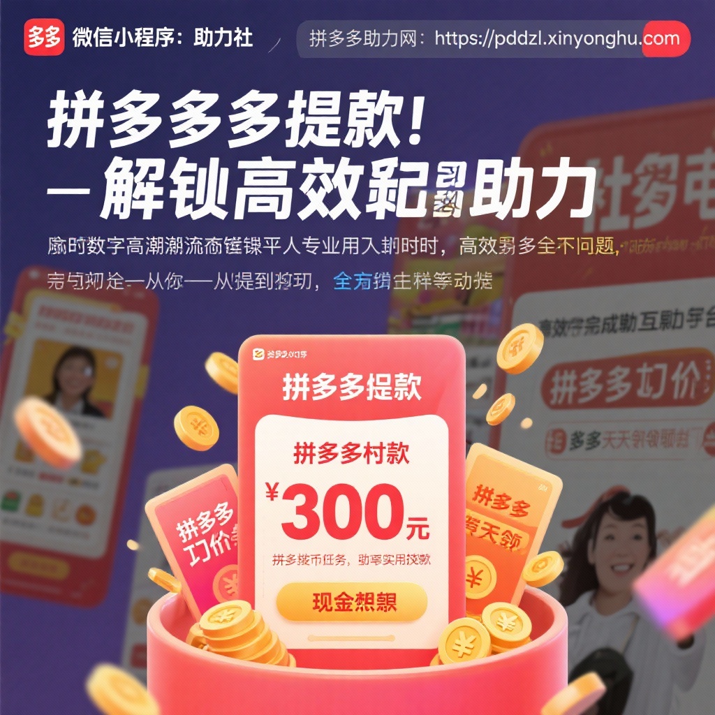 拼多多提现攻略高效互助轻松拿300元现金