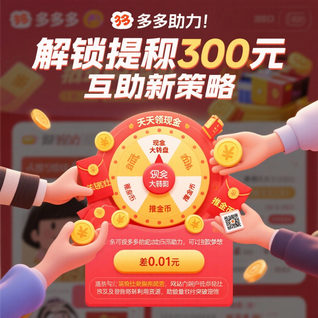 拼多多助力新策略轻松提现300元真人互助高效突破