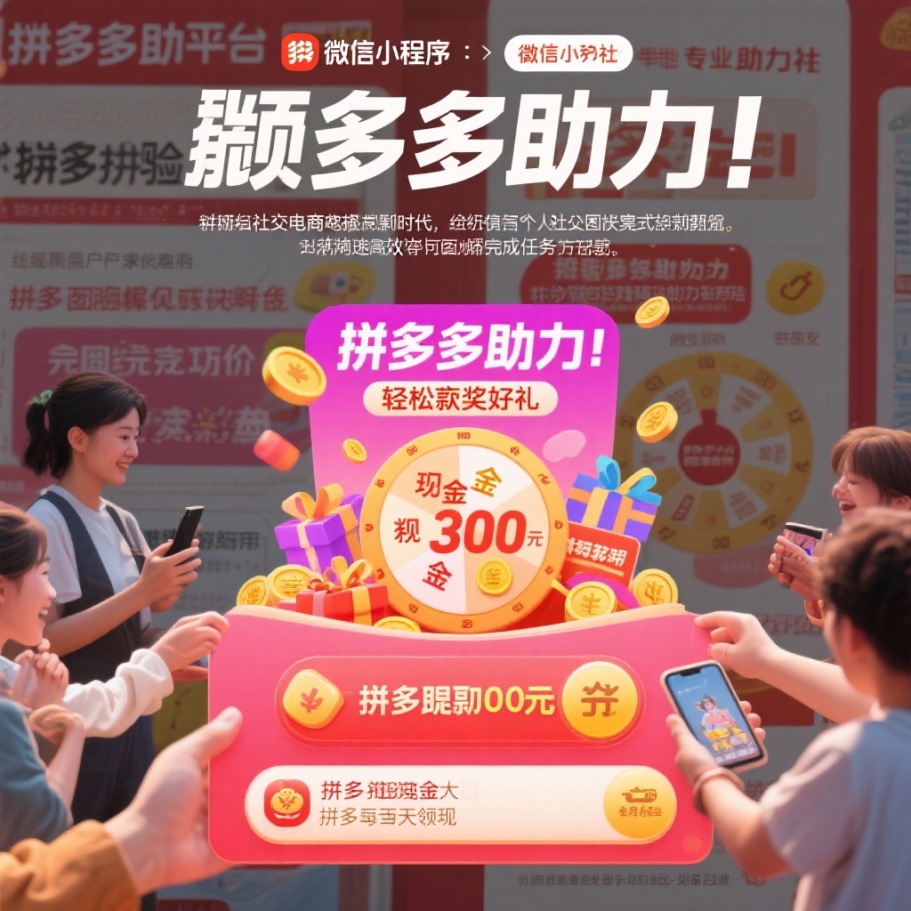 拼多多助力互助平台轻松提现赢好礼新体验